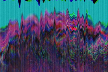 Aufkleber - Vintage style glitch art effect background with sweet pastel color tone. Retro style old fashion colors.