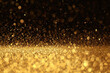 Golden glitter texture christmas abstract background, gold glitter defocused abstract background, golden rain, magic gold dust and glare, generative ai