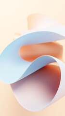 Abstract fluid 3d render gradient colorful paper curved wave in motion bright dynamic background. Design element for phone wallpaper, banners, backgrounds and covers