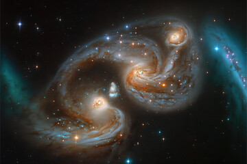 Wall Mural - Spiral Galaxy. Space with stars generative AI background