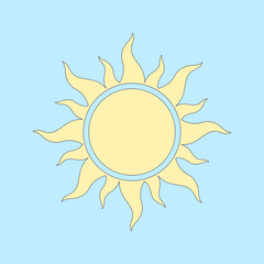Wall Mural - sun vector illustration. stylized element on blue background. best for seamless patterns, polygraphy