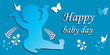 © Tatfedor - Happy child's day. Child, butterflies, blue background.
