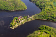 aerial view of castle zvikov, vltava river, czech republic