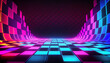 Abstract vibrant neon futuristic floor/ stage background