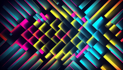 Wall Mural - Abstract vibrant neon futuristic pattern/ background