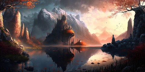 Wall Mural - Breathtaking fantasy landscape