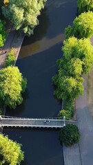 Wall Mural - Aerial Footage of Local Public Park of Luton Town of England in Vertical and Portrait Style View.