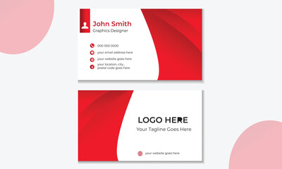 vector design formal red modern business card ,name card template, simple clean layout design templa