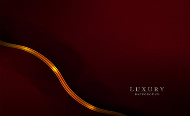 Wall Mural - Gorgeous red gradient background with wavy golden border