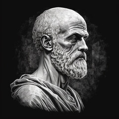 Wall Mural - Ancient Greek philosopher Hippocrates. Created with Generative AI technology.