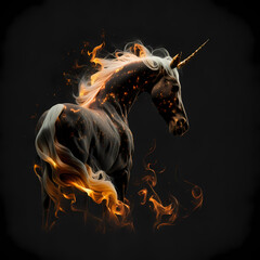 Unicorn On Fire. Generative AI