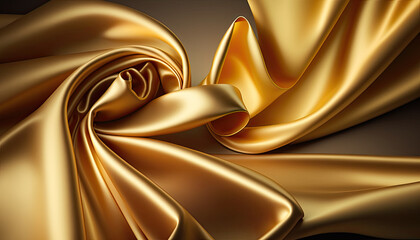 golden glamour: an elegant bridal banner with a luxurious silk background created using generative a