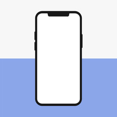 Wall Mural - black notch smartphone white display mockup modern device vector illustration