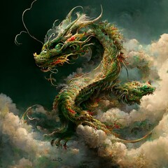 chinese dragon in the water