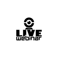 Wall Mural - Live Webinar sign icon isolated on transparent background