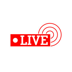 Sticker - Live broadcast icon isolated on transparent background