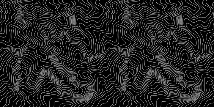 weather map background. vector seamless pattern with contour lines. abstract linear topographic text