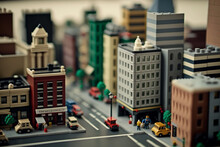 Miniature Of The Lego City - Generative AI