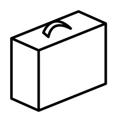 Poster - Box closed icon. Simple line, outline of packaging icons for ui and ux, website or mobile application on white background