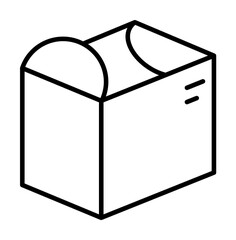 Sticker - Box opened icon. Simple line, outline of packaging icons for ui and ux, website or mobile application on white background