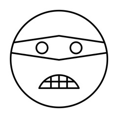 Sticker - Criminal, eye mask, emotions icon. Simple line, outline expression of mood icons for ui and ux, website or mobile application on white background