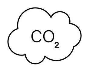 Sticker - CO2, energy icon. Simple line, outline electro power icons for ui and ux, website or mobile application on white background