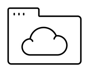 Sticker - Folder cloud icon. Simple line, outline of icons for ui and ux, website or mobile application on white background