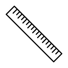 Sticker - ruler icon. Element of scientifics study icon for mobile concept and web apps. Thin line ruler icon can be used for web and mobile on white background