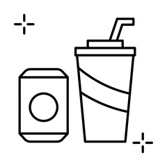 Wall Mural - Juice, soft drinks, addictions icon. Simple line, outline elements of addictive human for ui and ux, website or mobile application on white background