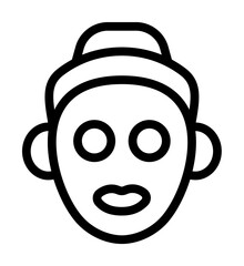 Sticker - Skin care mask woman icon. Simple line, outline elements of alternative medicine icons for ui and ux, website or mobile application on white background