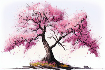 Wall Mural - Beautiful cherry blossom display, emblematic of spring and transient beauty