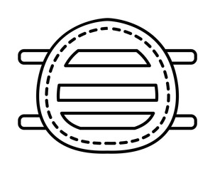 Sticker - mask, security icon. Simple line, outline elements of archeology for ui and ux, website or mobile application on white background