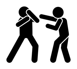 Poster - Punch men kick icon. Simple pictogram of fighting icons for ui and ux, website or mobile application on white background