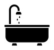 Bathtub, shower icon. Simple bathroom icons for ui and ux, website or mobile application on white background