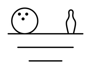 Sticker - Bowling alley ball pins icon. Simple line, outline elements of prize icons for ui and ux, website or mobile application on white background