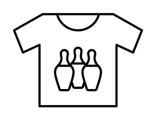 Canvas Print - Bowling t-shirt bowling pins icon. Simple line, outline elements of prize icons for ui and ux, website or mobile application on white background