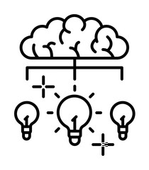 Poster - Idea bulbs brain icon. Element of brain concept on white background