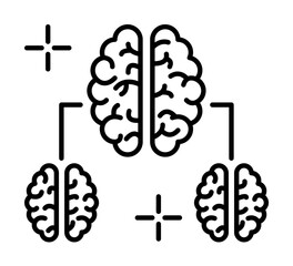 Sticker - Brainstorming icon. Element of brain concept on white background