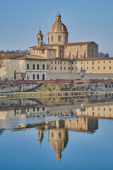 Canvas Print - Cestello church with its reflection in Florence, Italy