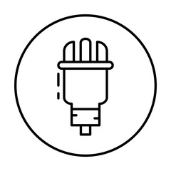 Wall Mural - Plug, connector icon. Simple line, outline elements of connectors and cables icons for ui and ux, website or mobile application on white background