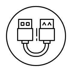 Canvas Print - USB, connector icon. Simple line, outline elements of connectors and cables icons for ui and ux, website or mobile application on white background