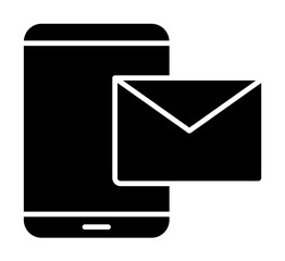 Poster - Smartphone letter icon. Simple connection sign icons for ui and ux, website or mobile application on white background