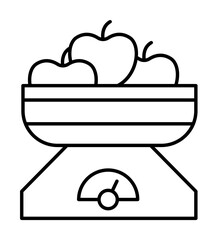 Sticker - Libra apple icon. Simple line, outline cooking icons for ui and ux, website or mobile application on white background