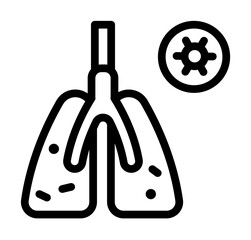 Canvas Print - Infected lungs, coronavirus icon. Simple line, outline elements of viral pandemic icons for ui and ux, website or mobile application on white background