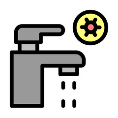 Canvas Print - Water tap, coronavirus icon. Simple color with outline elements of viral pandemic icons for ui and ux, website or mobile application on white background