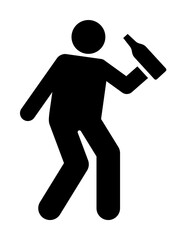 Poster - Man, alcohol, drink icon. Element of daily routine pictogram icon on white background