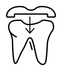 Wall Mural - Dental crown tooth icon. Simple line, outline of dentistry icons for ui and ux, website or mobile application on white background