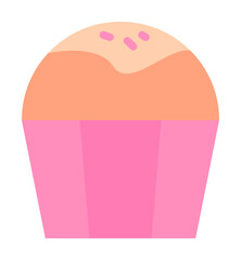 Canvas Print - Cupcake cake color icon. Simple color elements of religious holiday for ui and ux, website or mobile application on white background