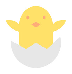 Canvas Print - Egg chick color icon. Simple color elements of religious holiday for ui and ux, website or mobile application on white background