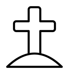 Canvas Print - Cross Christianity icon. Simple line elements of religious holiday for ui and ux, website or mobile application on white background